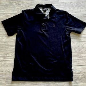 Volcom Polo style short sleeve shirt black Youth size large / 12y